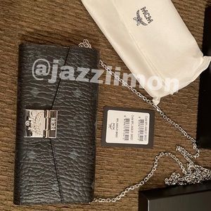 Authentic MCM Patricia Visetos Large Chain Wallet